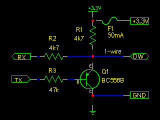 minimal 1-wire driver with PNP transistor